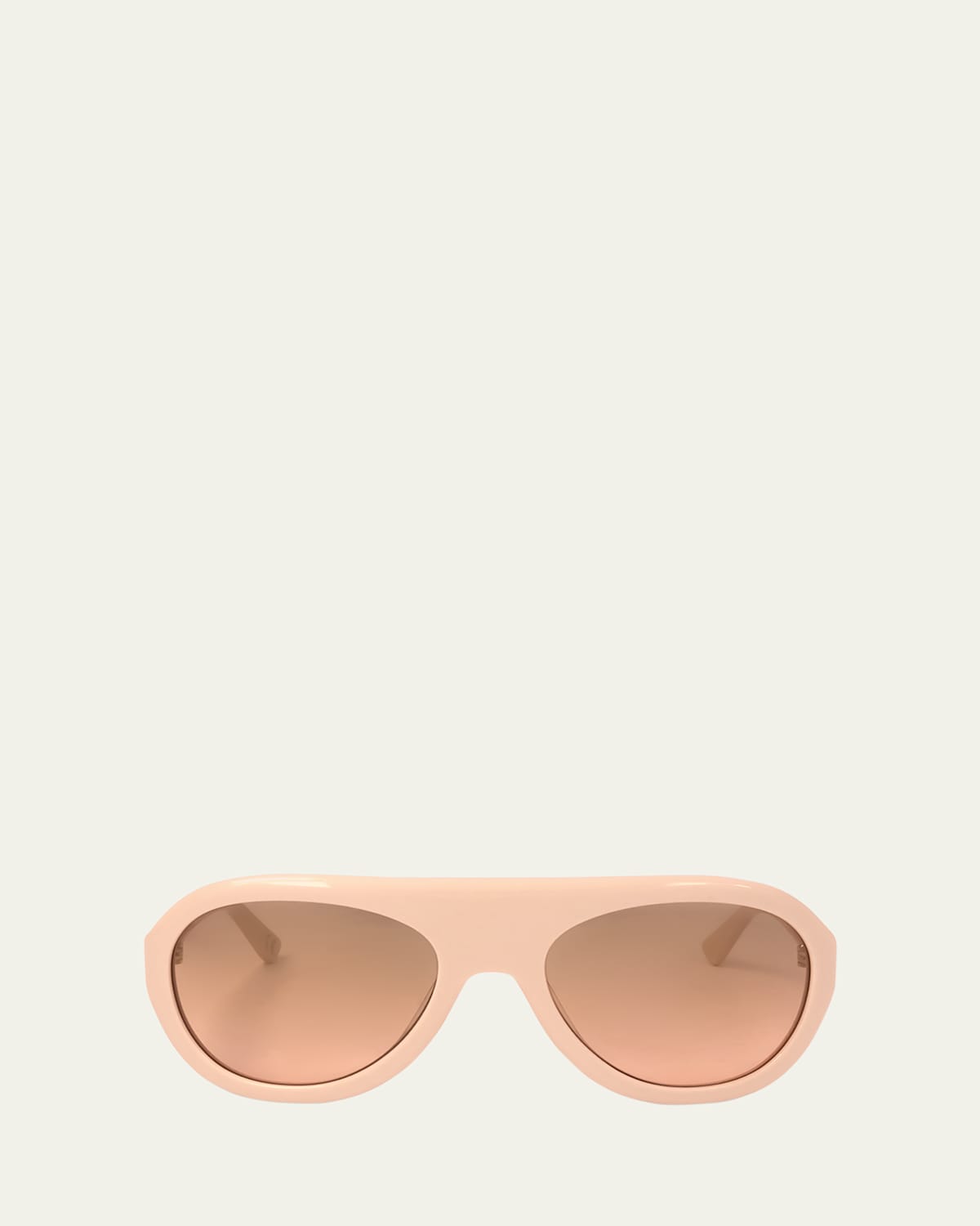 Marni Logo Acetate Aviator Sunglasses In Nude