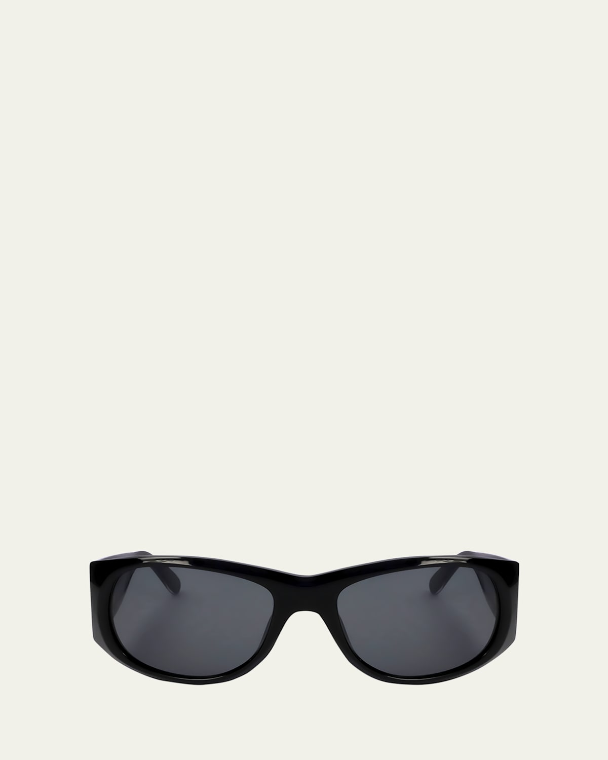 Marni Logo Acetate Wrap Sunglasses In Black