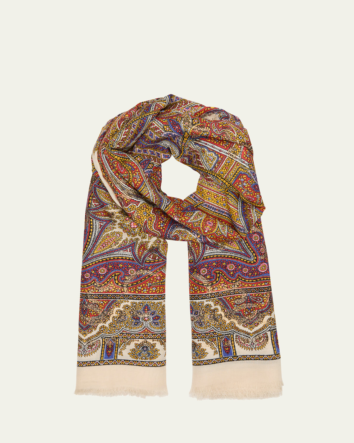 Vintage Paisley Cashmere-Blend Scarf