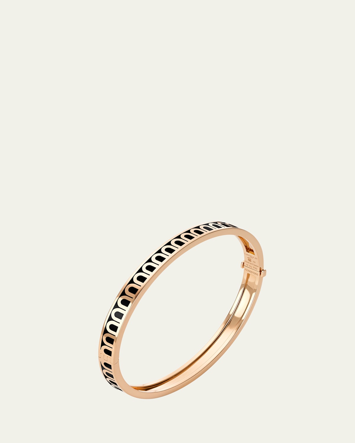 L'Arc de DAVIDOR Bangle PM in 18K Rose Gold with Caviar Lacquered Ceramic