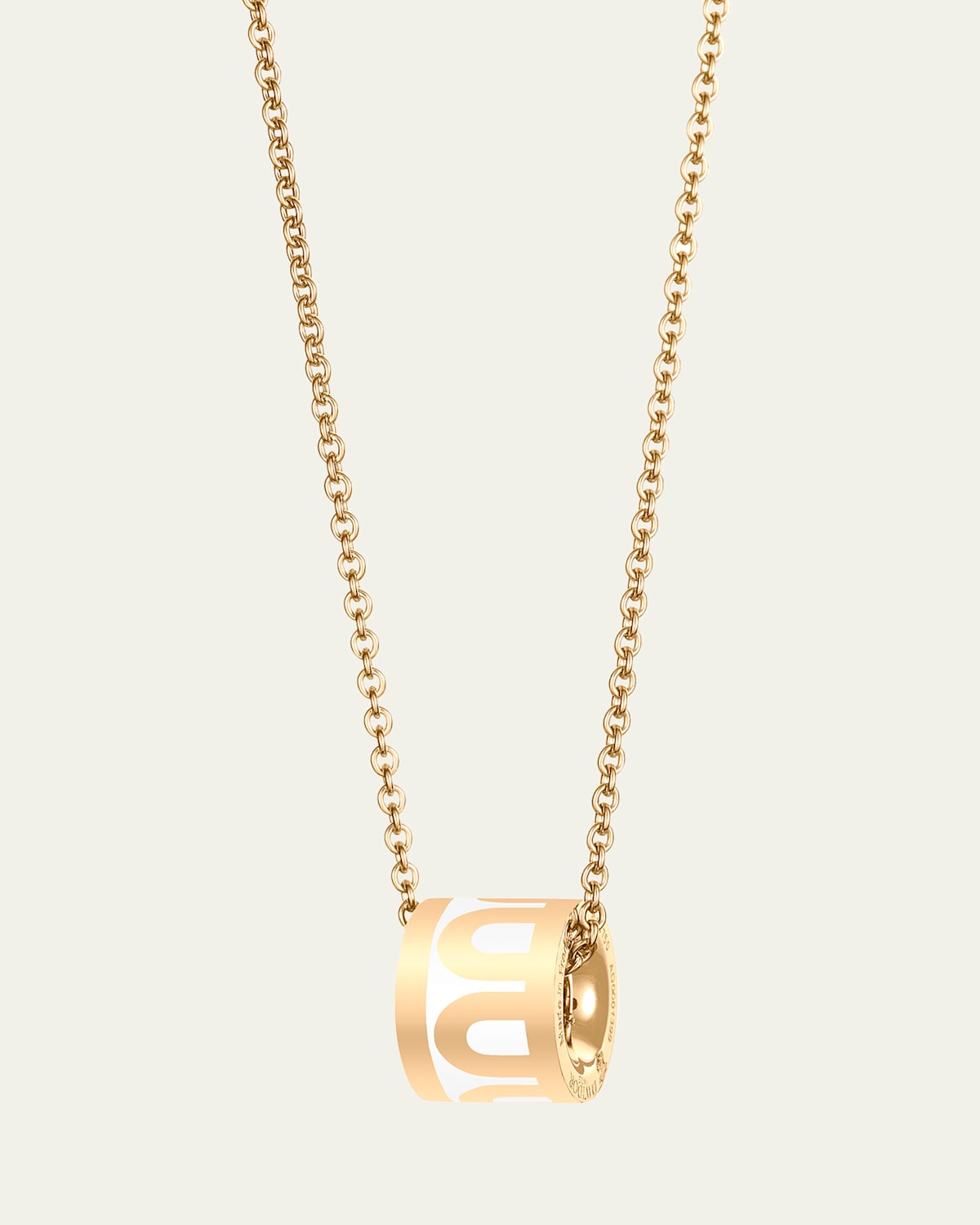 L'Arc de DAVIDOR Bead Necklace in 18K Yellow Gold with Neige Lacquered Ceramic