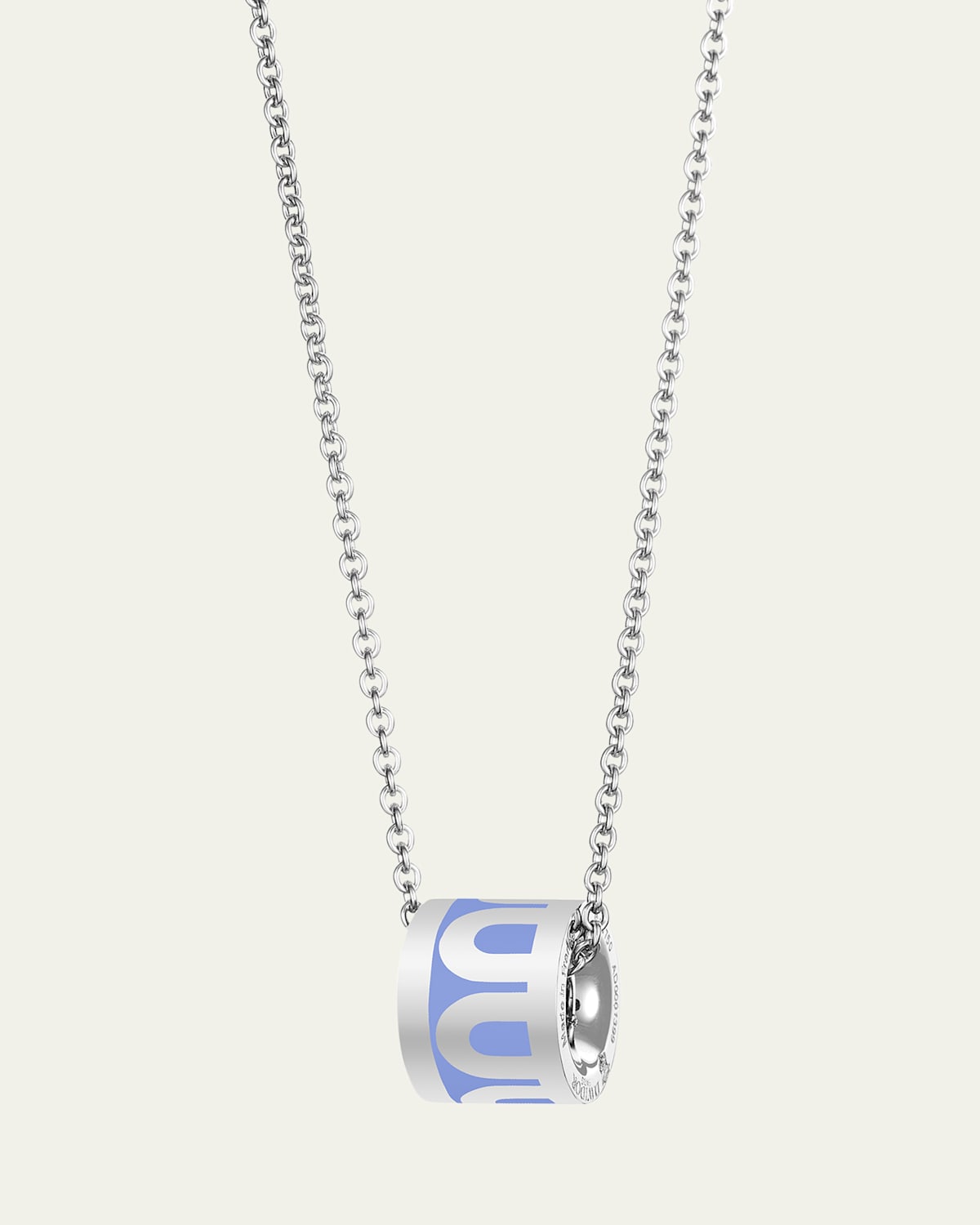 L'Arc de DAVIDOR Bead Necklace in 18K White Gold with Hortensia Lacquered Ceramic