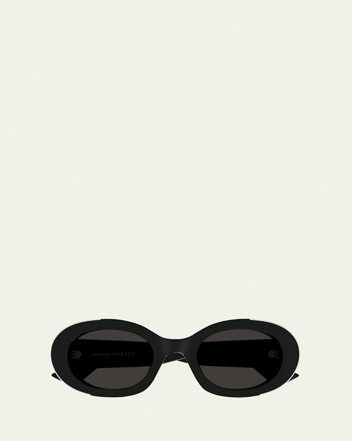 Silver Embellished Acetate Oval Sunglasses