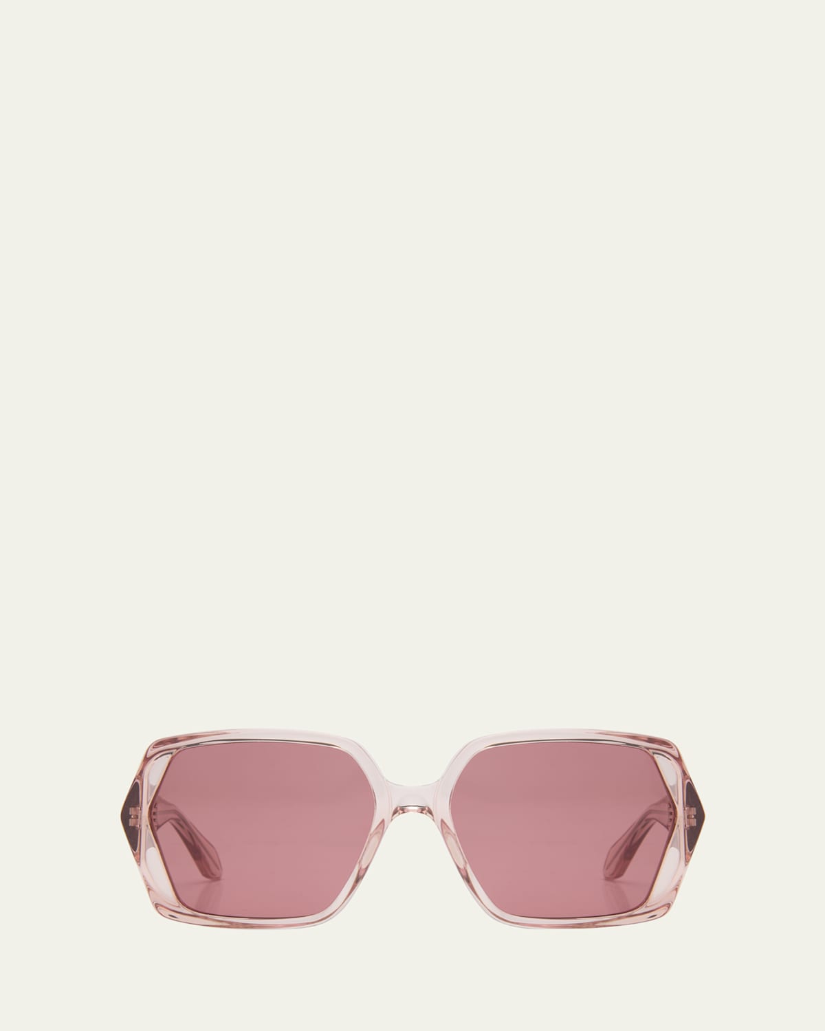 Shop Alaïa Logo Acetate Butterfly Sunglasses In Shiny Transparent Dusty Pink