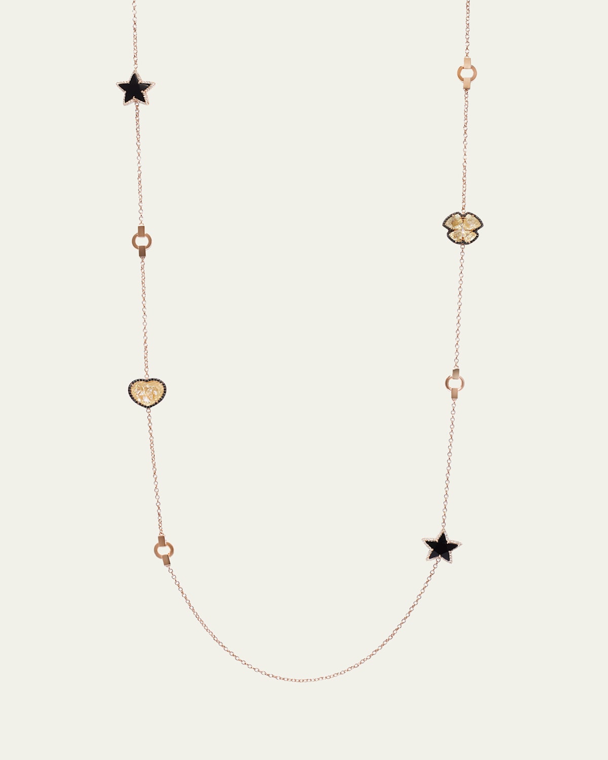 Charmed 18k Rose Gold Quartz and Diamond Necklace