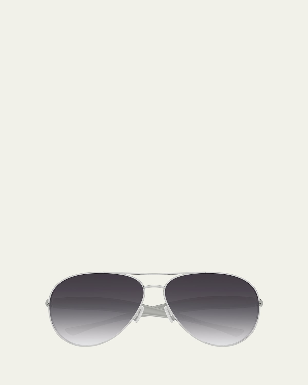 Bottega Veneta Curved Metal Aviator Sunglasses In Silver