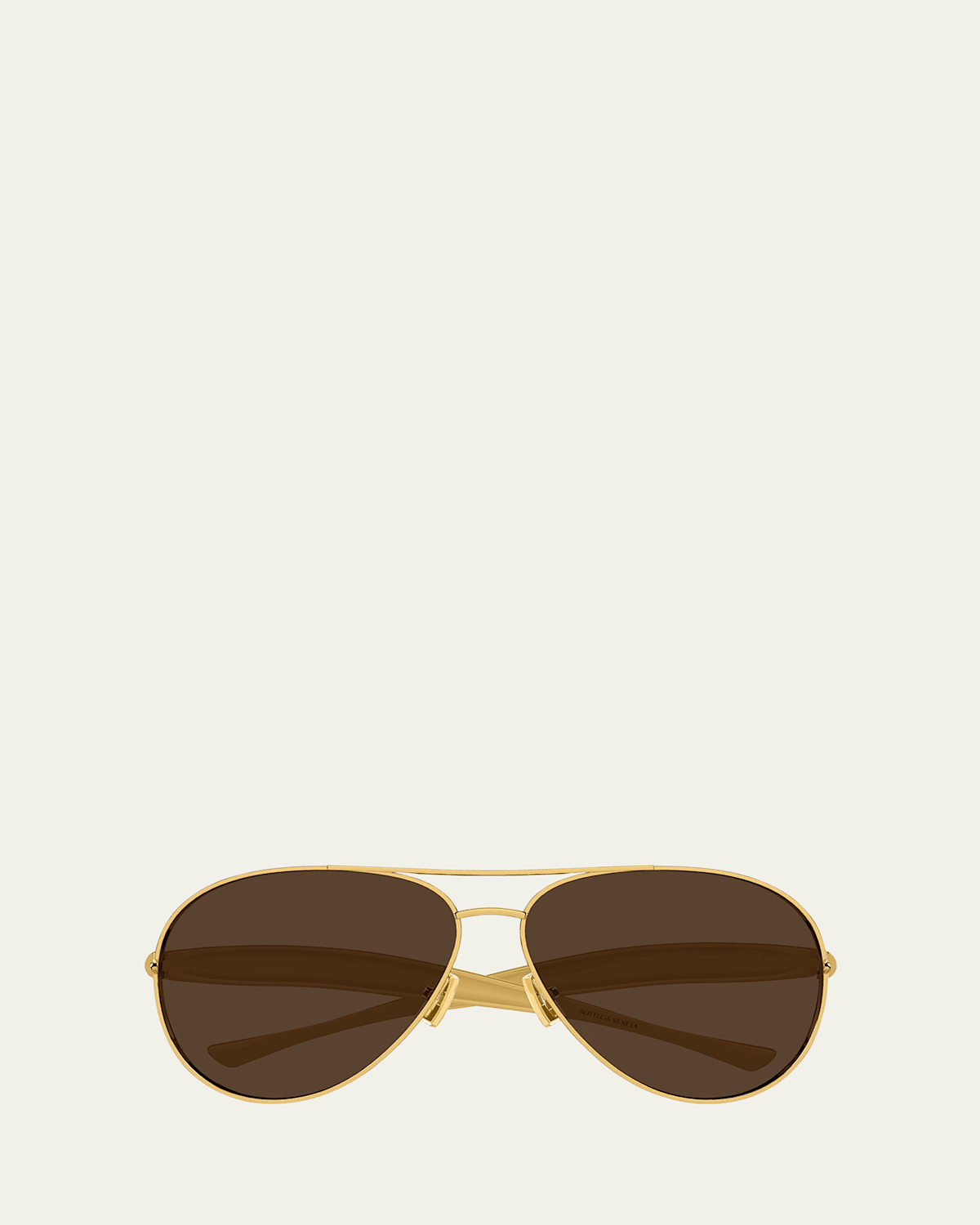 Curved Metal Aviator Sunglasses