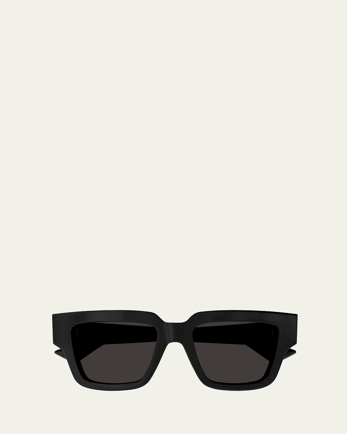 Bottega Veneta Engraved Logo Acetate Square Sunglasses In Shiny Solid Black