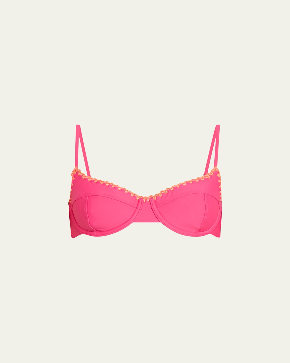 RAMY BROOK EMMELINE CROCHET-TRIM BIKINI TOP 