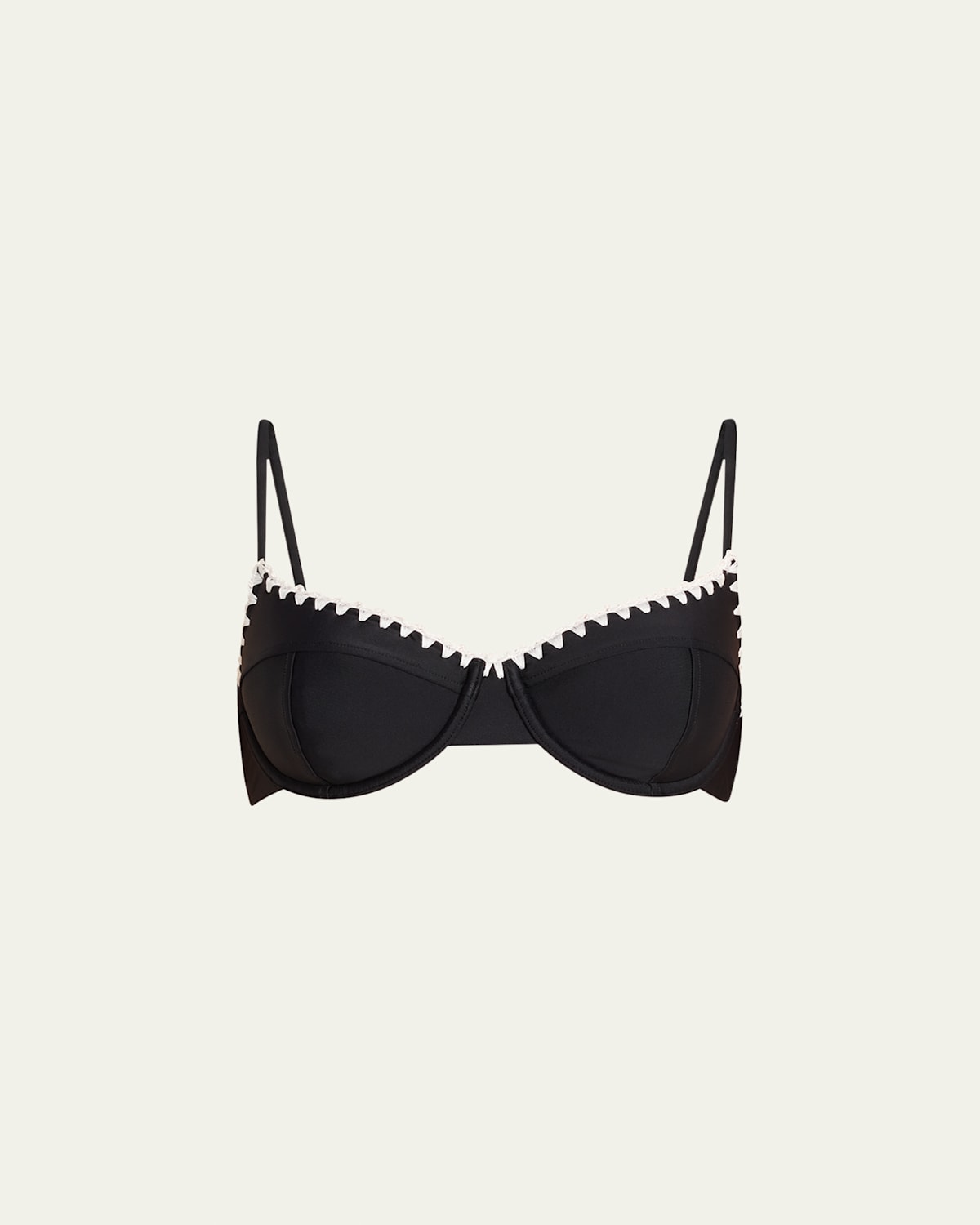 RAMY BROOK EMMELINE CROCHET-TRIM BIKINI TOP 