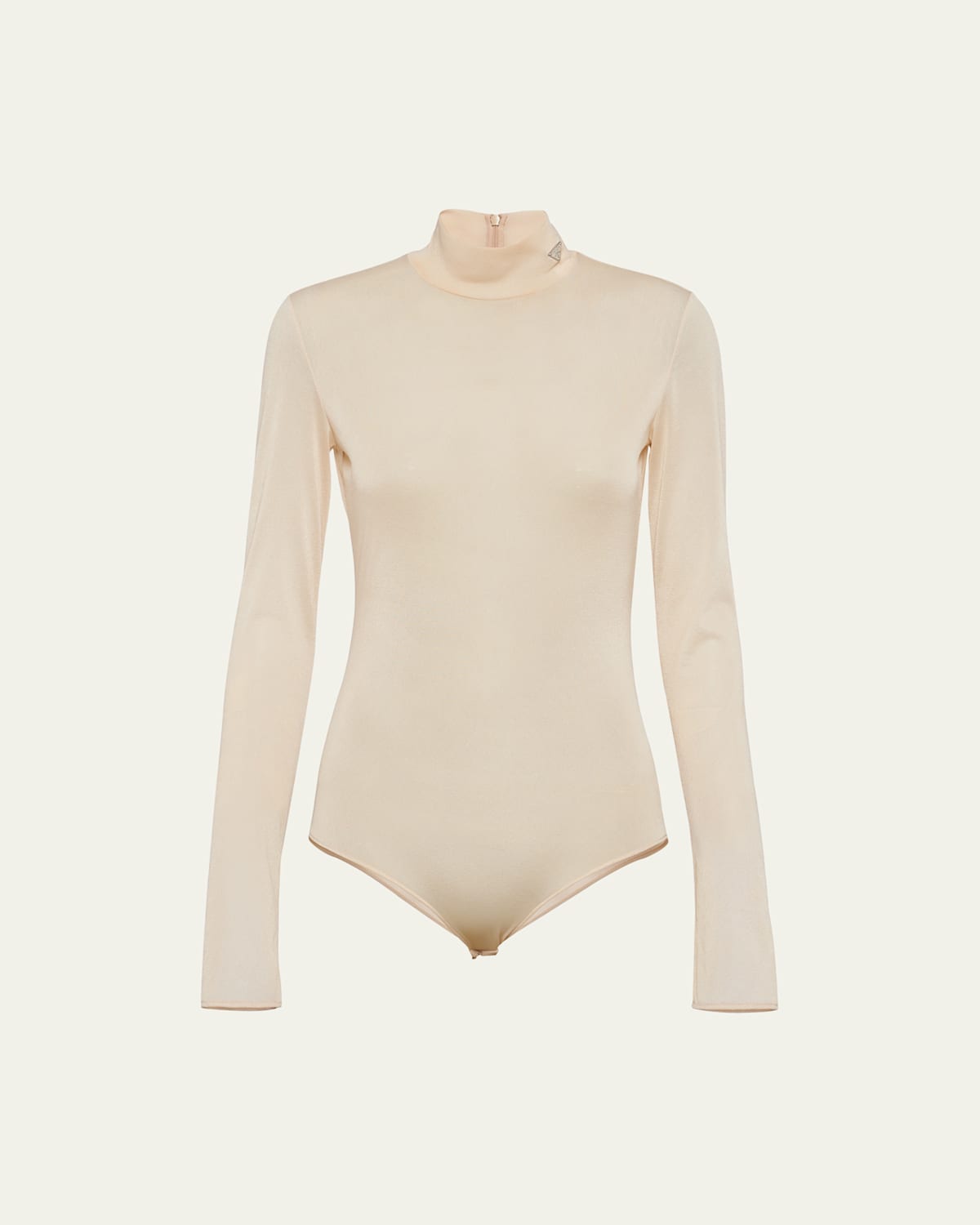Prada Women's Gazar Jersey Bodysuit In Deserto