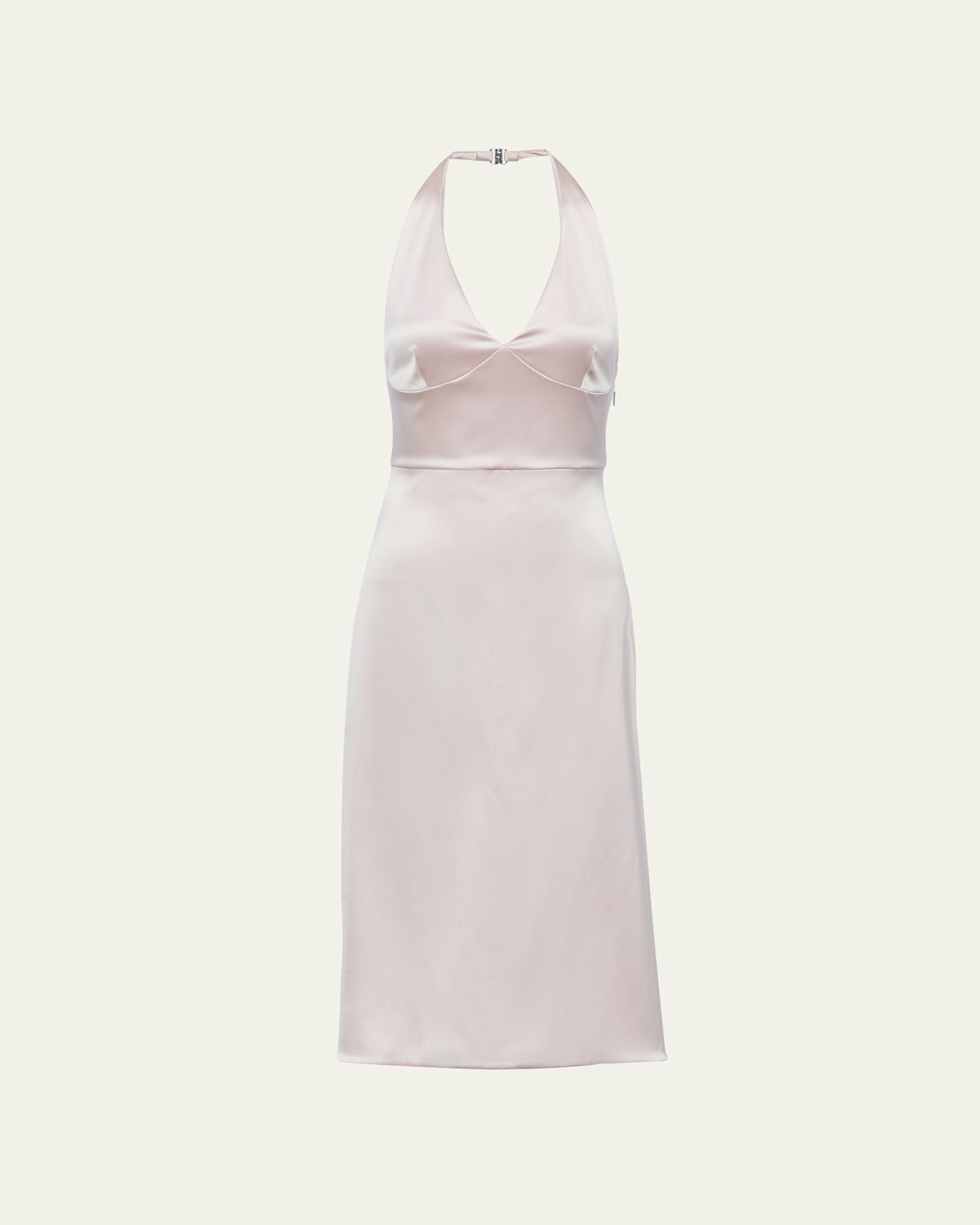 Prada Re-edition 1995 Halterneck Midi Dress In Opale