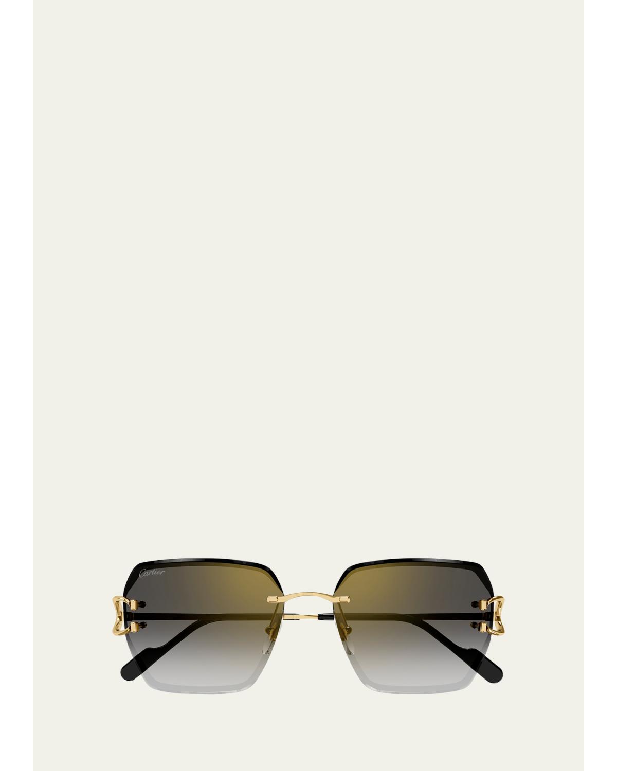 Rimless Metal Butterfly Sunglasses