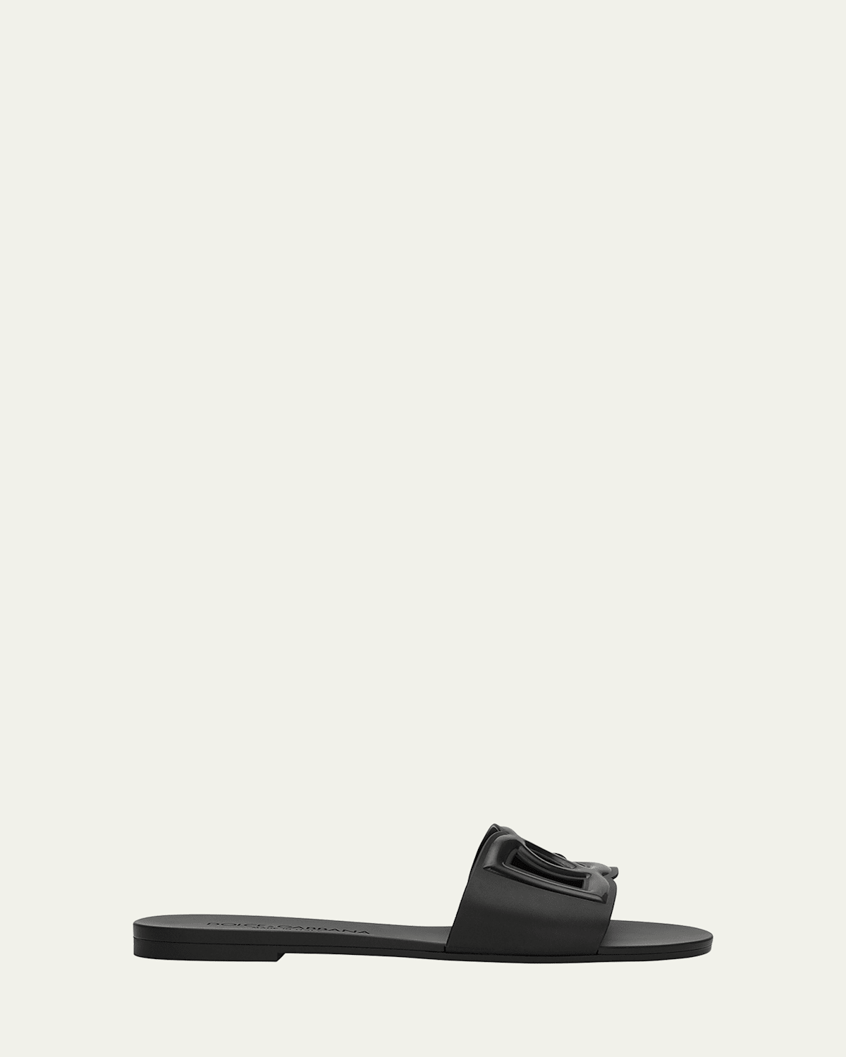Shop Dolce & Gabbana Cut-out Dg Rubber Sandals In Nero