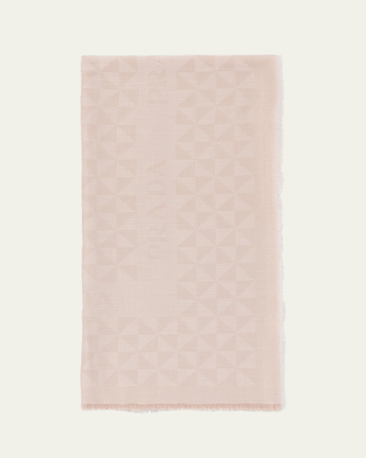 Prada Triangle Jacquard Wool Scarf In F03ko Cipria Oro Rosa