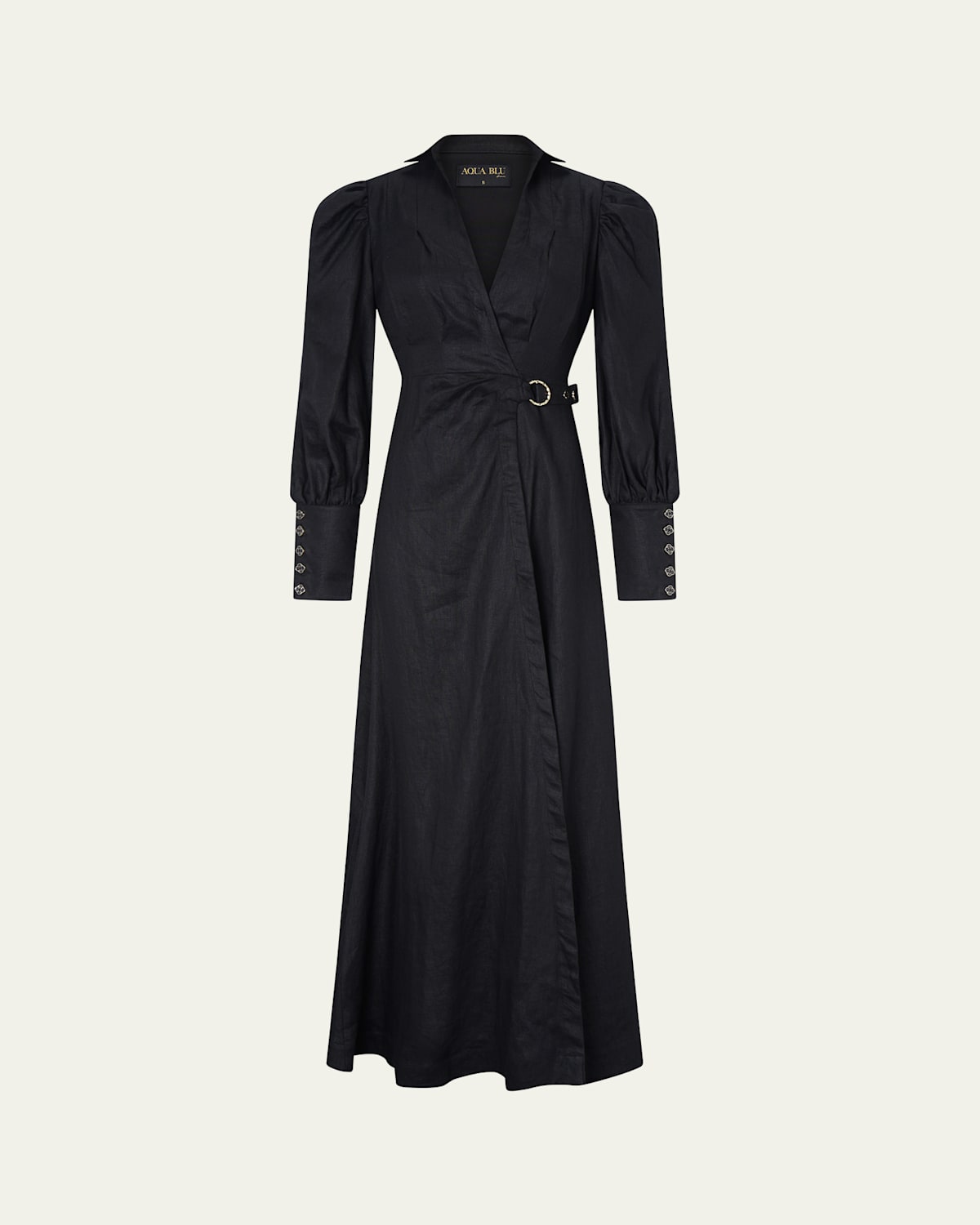 Celine French Linen Wrap Maxi Dress