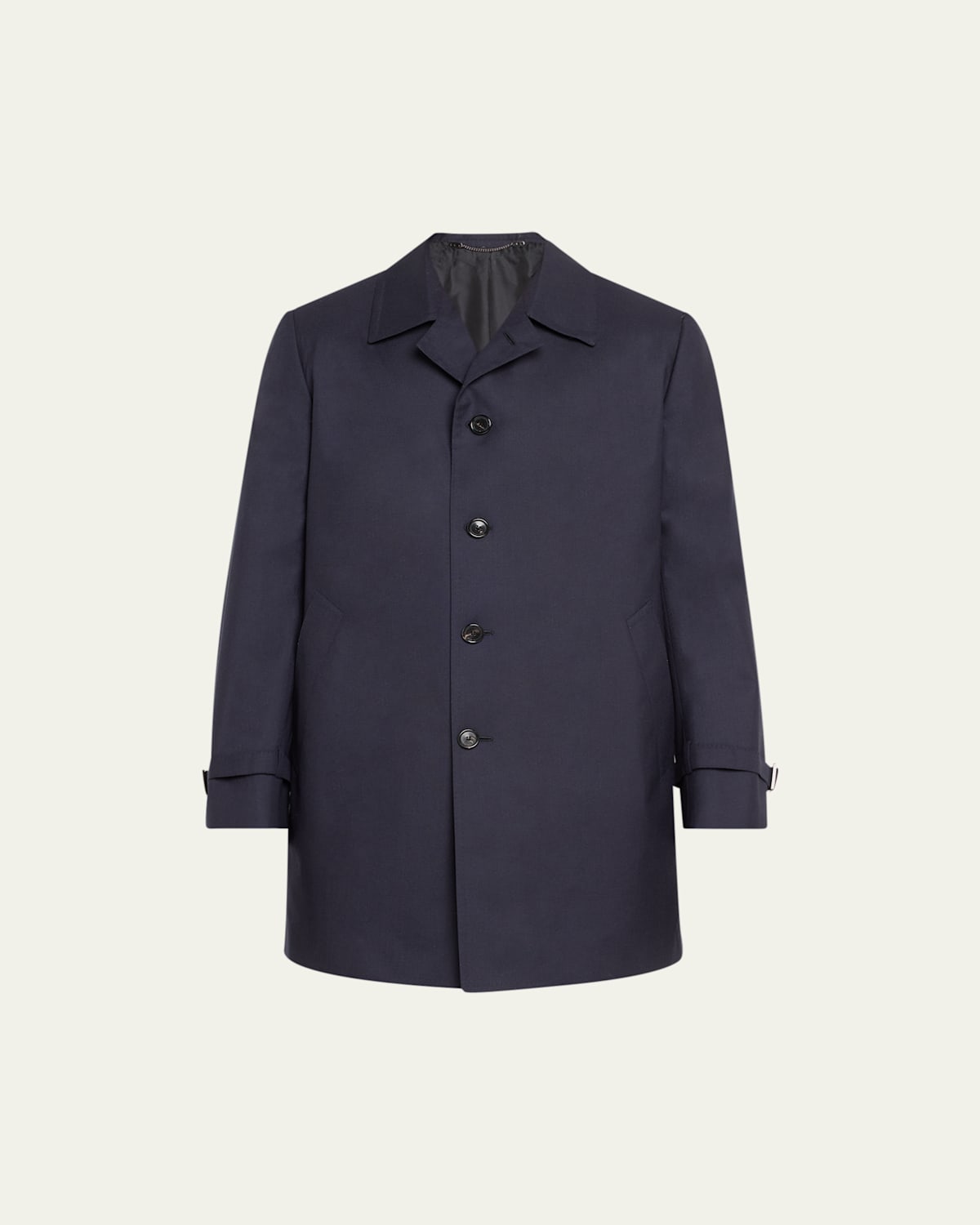 Cesare Attolini Men's Cashmere Button-front Raincoat In Navy