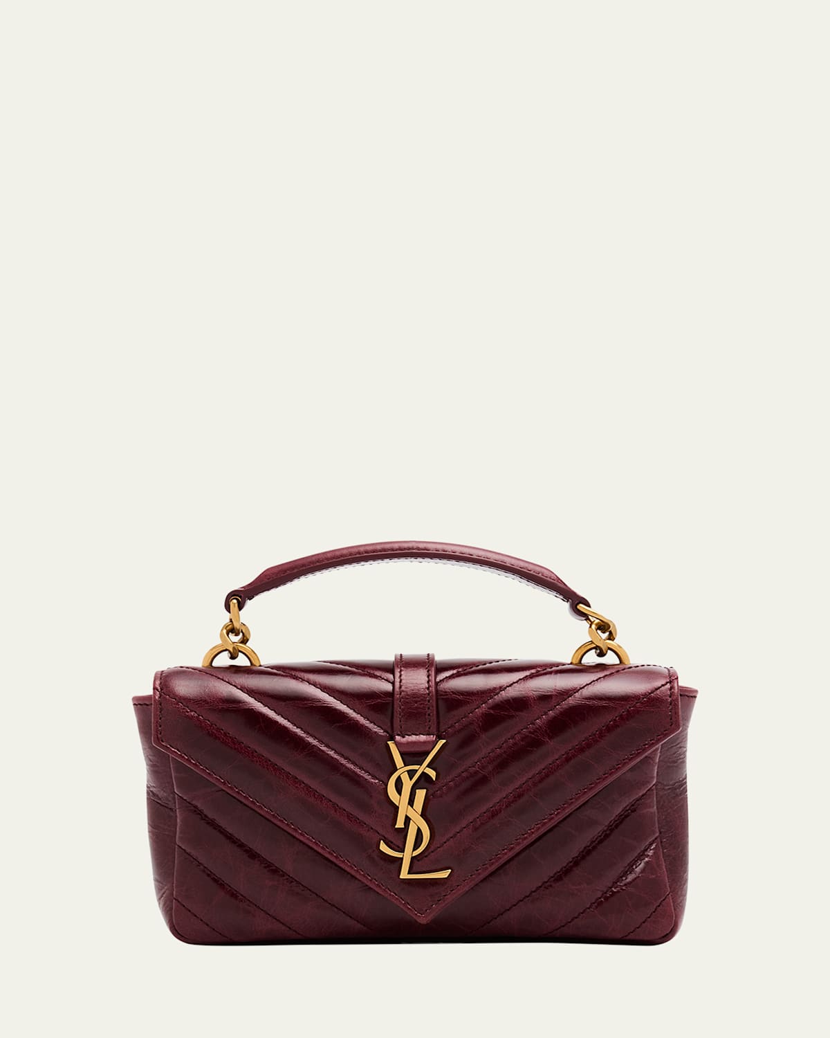 Saint Laurent College Mini Ysl Quilted Crossbody Bag