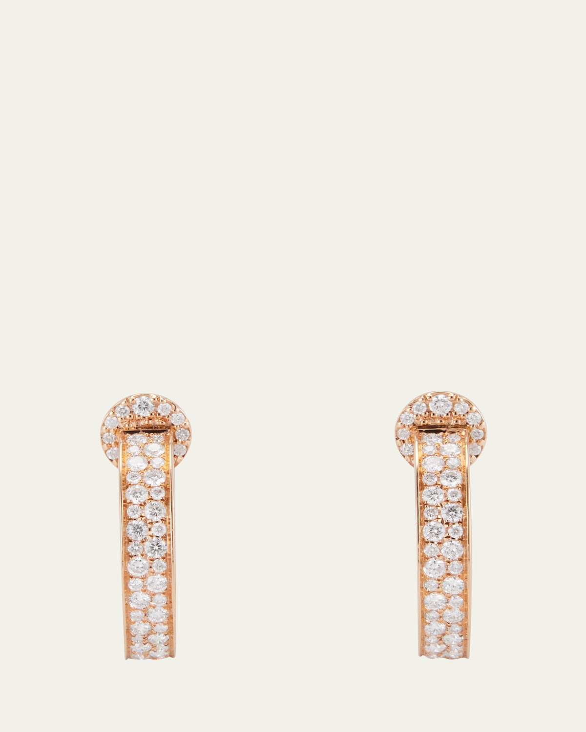 18k Rose Gold Diamond Hoop Earrings
