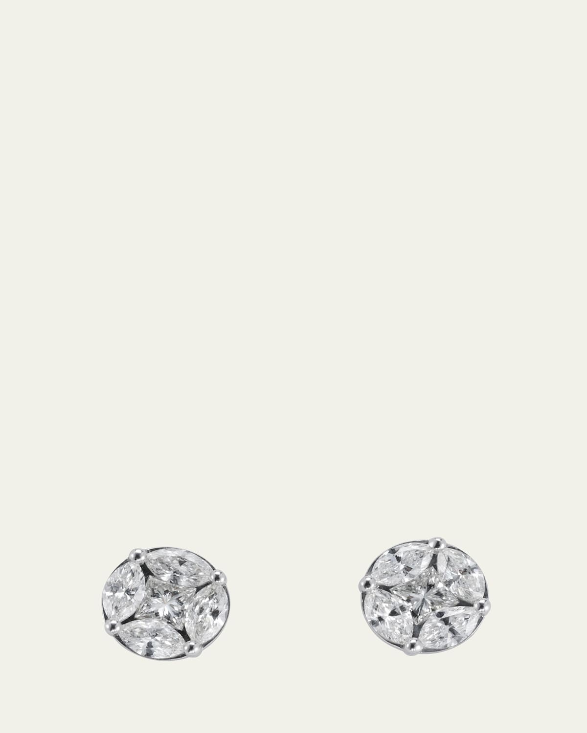 18k White Gold Diamond Stud Earrings