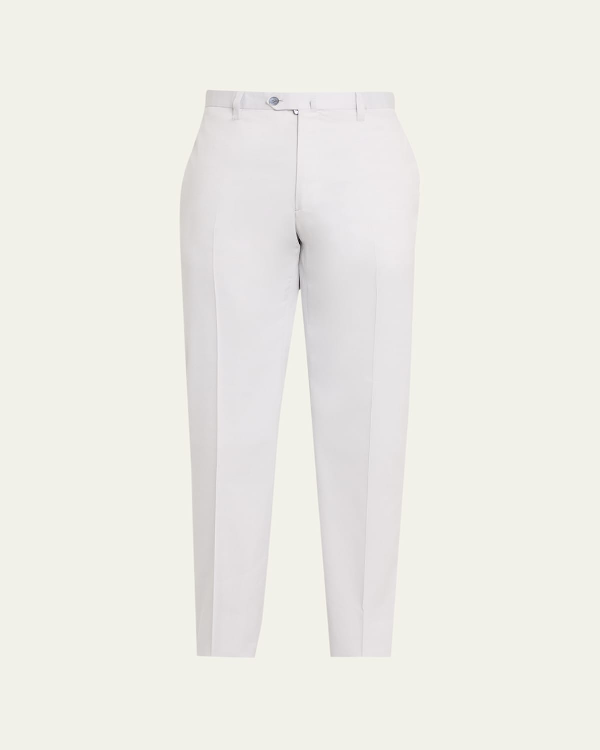 Cesare Attolini Men's Luxe Twill Flat-front Trousers In Grey