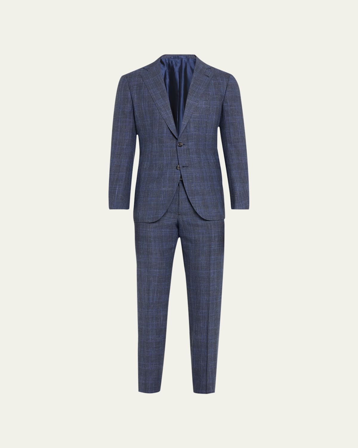 Cesare Attolini Men's Wool-blend Plaid Suit In Navy