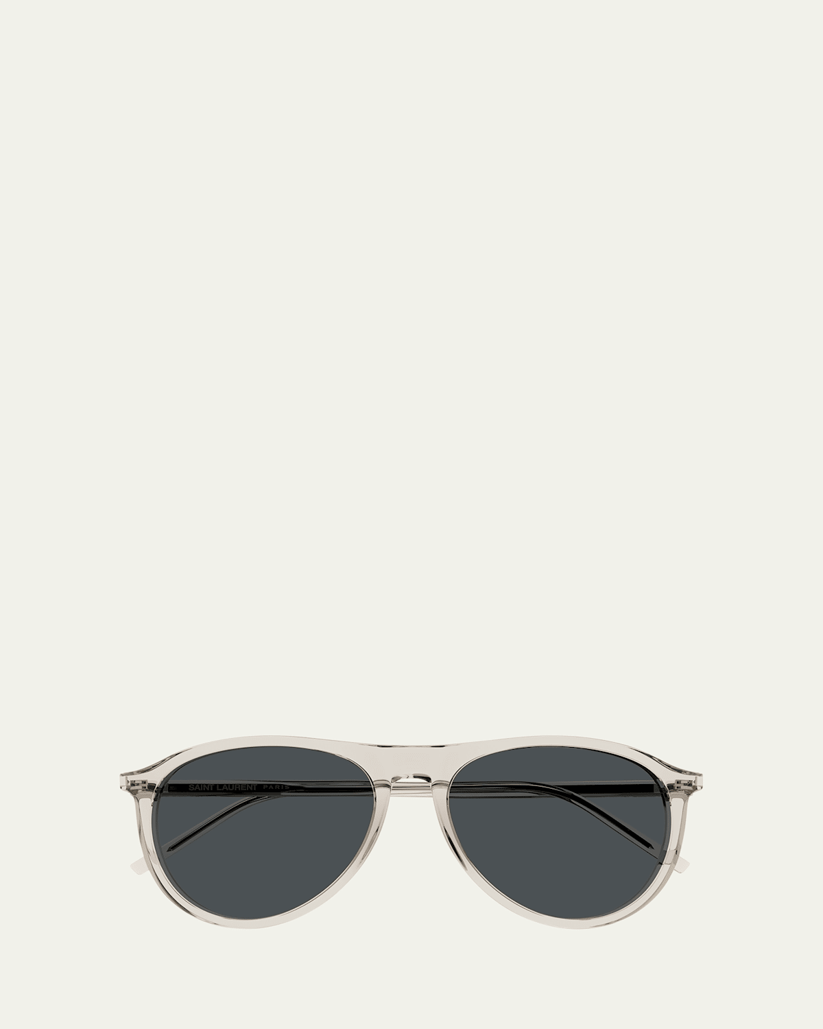 Saint Laurent Eyewear Aviator Frame Sunglasses In Beige
