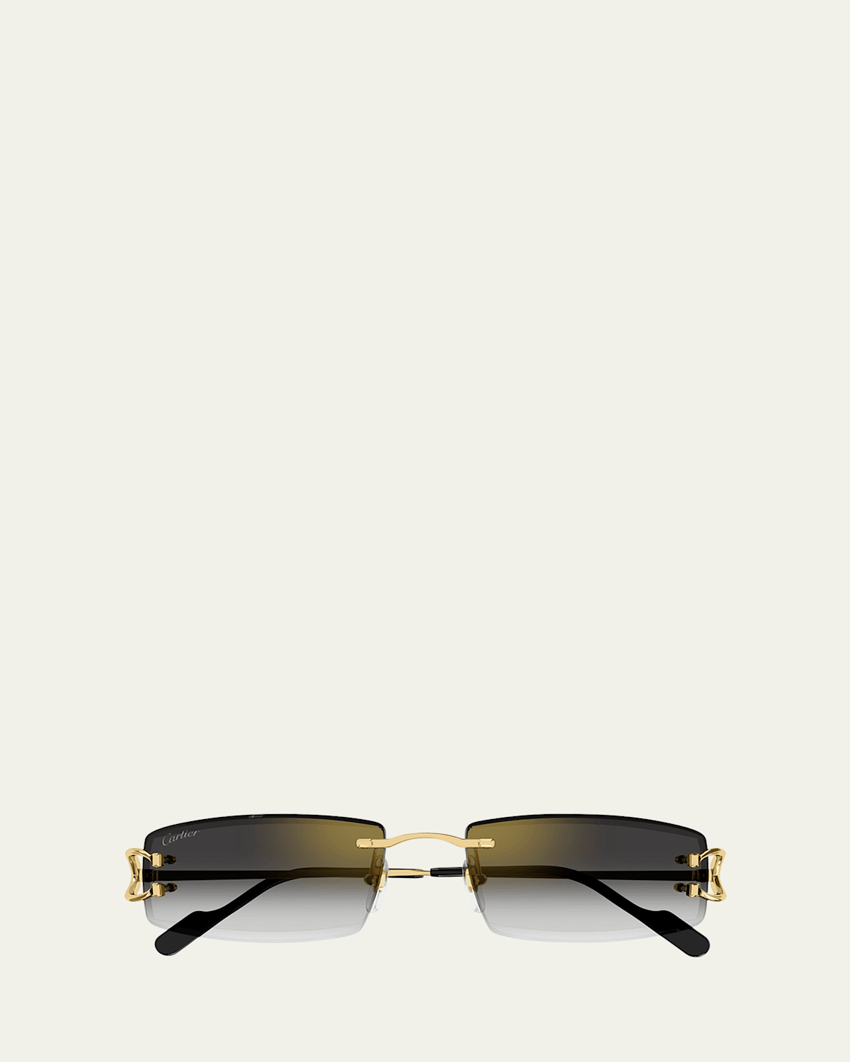 Men's Rimless Metal Rectangle Sunglasses