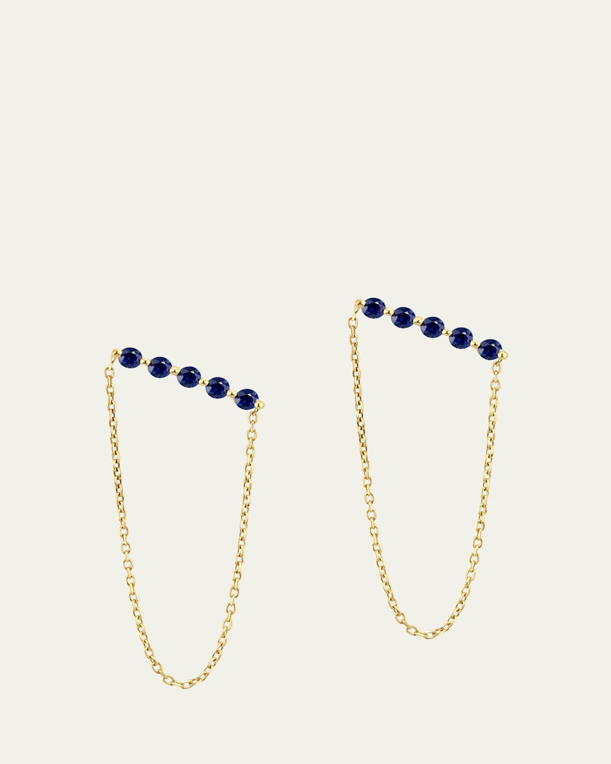 14K Gemstone Bar Chain Earrings