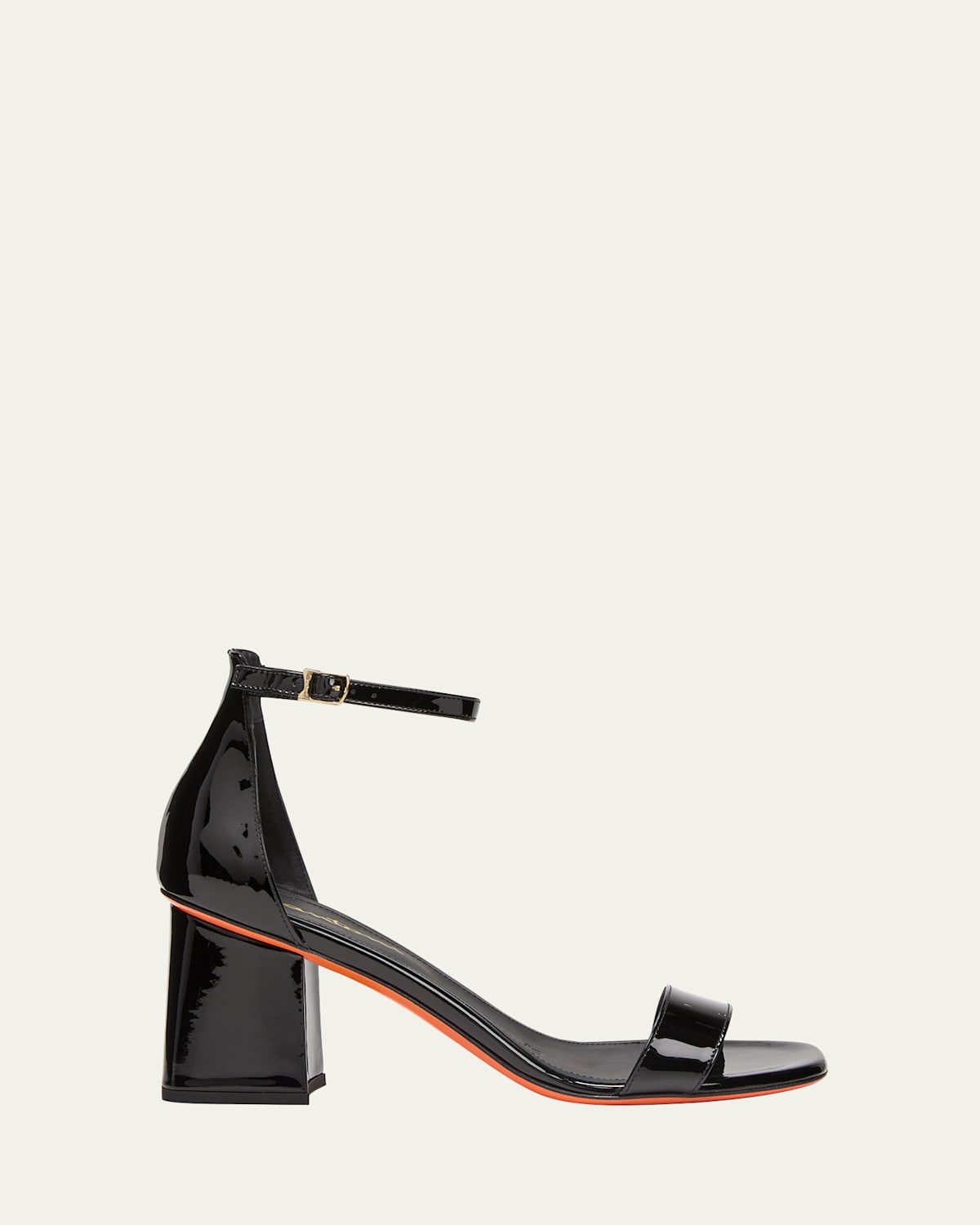 Santoni Calypso Patent Ankle-strap Sandals In Black