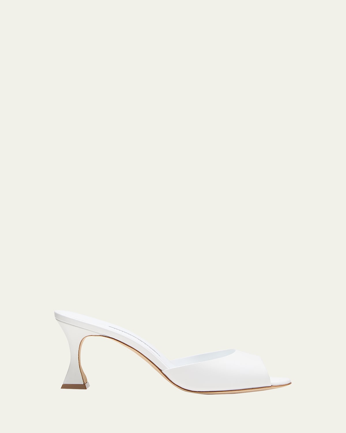 Manolo Blahnik Jadarona Leather Mule Sandals In White