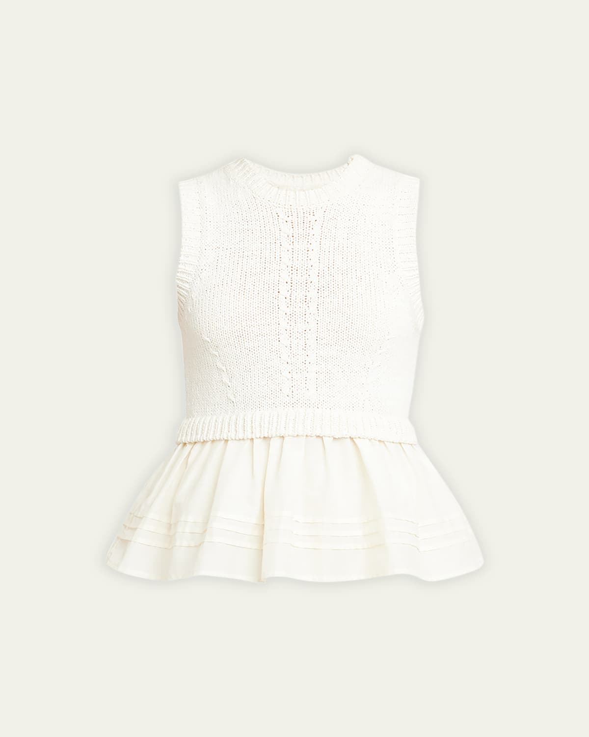 Edda Combo Knit Sleeveless Peplum Top