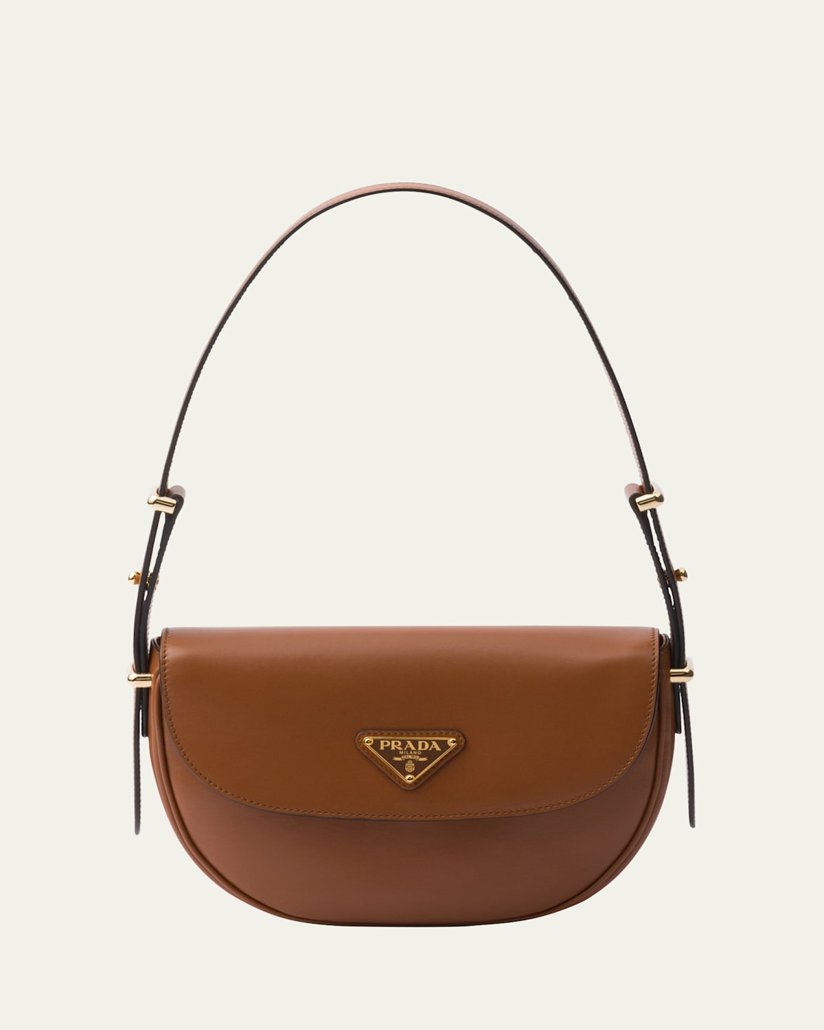 Prada Arque Leather Shoulder Bag With Flap