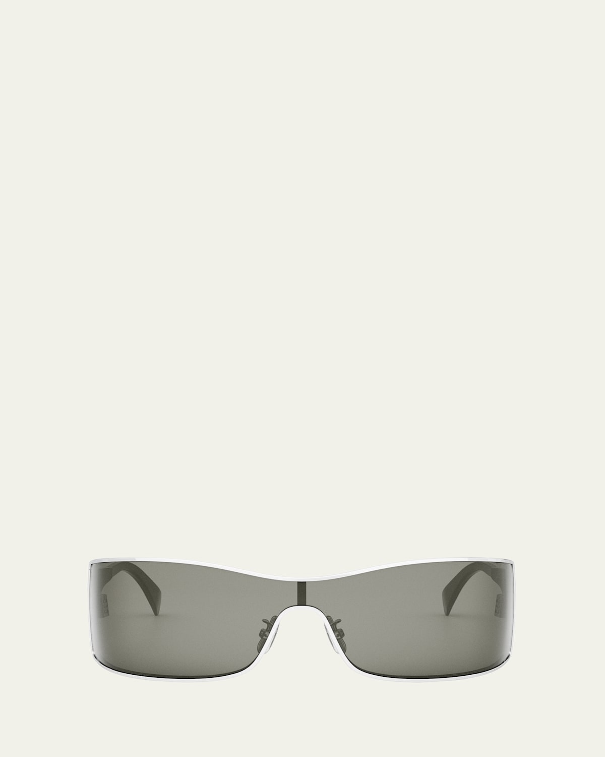 Celine Maxi Triomphe Metal Rectangular Shield Sunglasses In Gray
