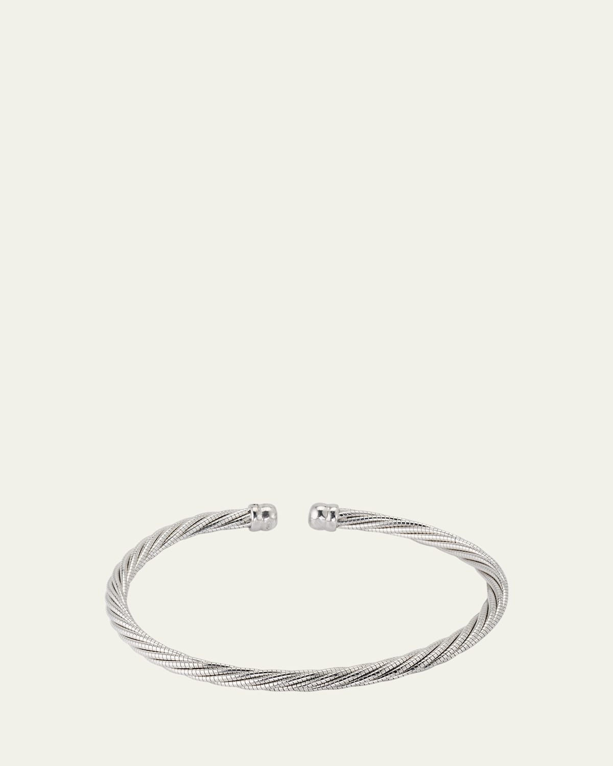 Men's Adjustable Sterling Silver and Stainless Steel Twisted Cable Cuff Bracelet