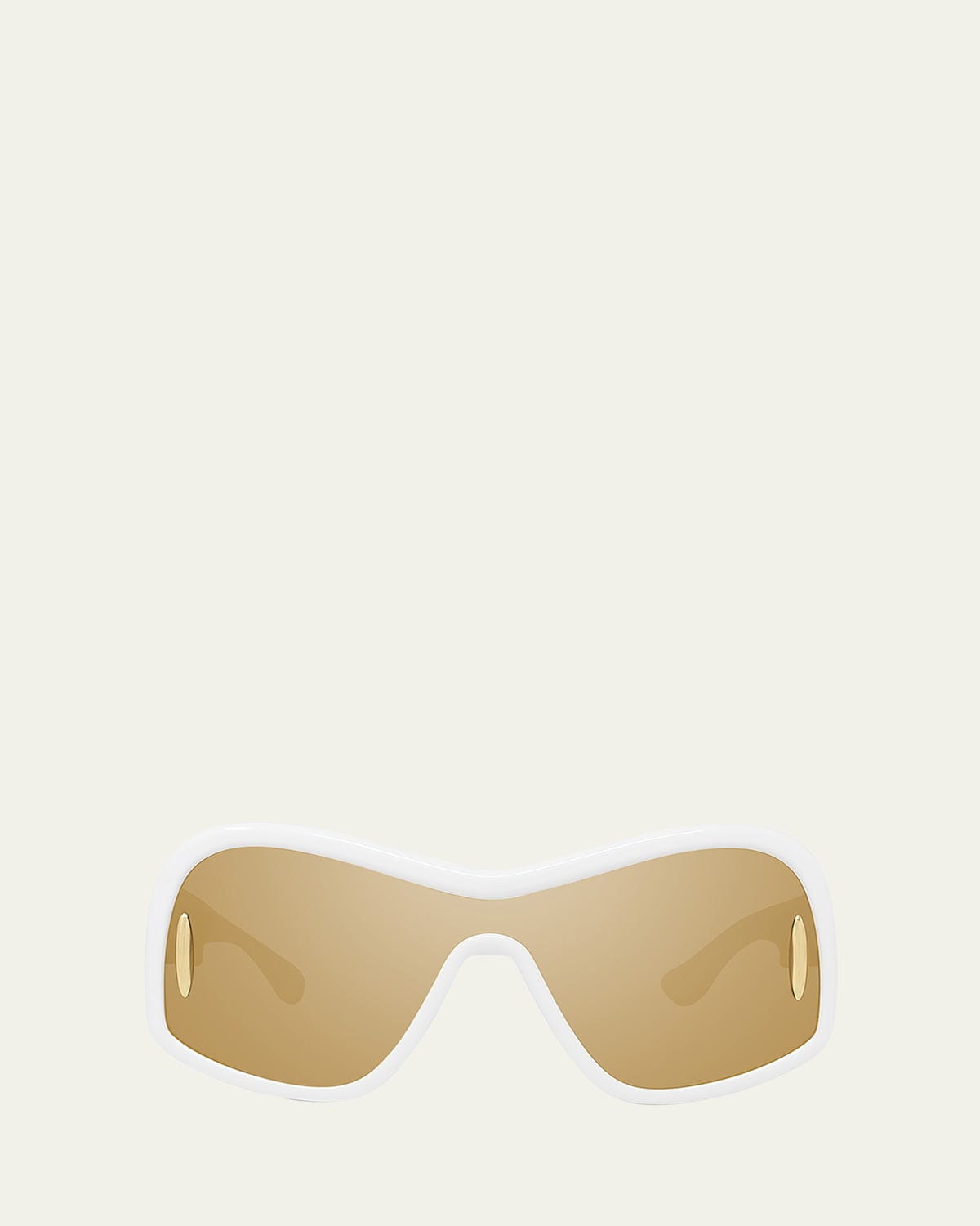 Loewe Anagram Mirrored Acetate Shield Sunglasses In Ivory