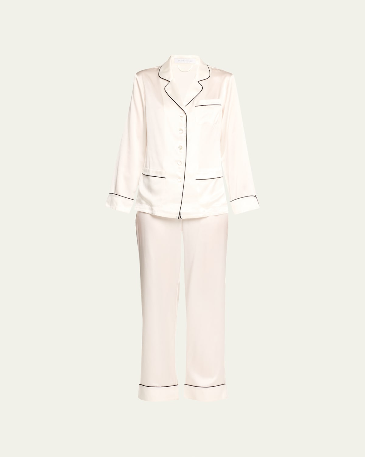 OLIVIA VON HALLE COCO STRAIGHT-LEG SILK PAJAMA SET 