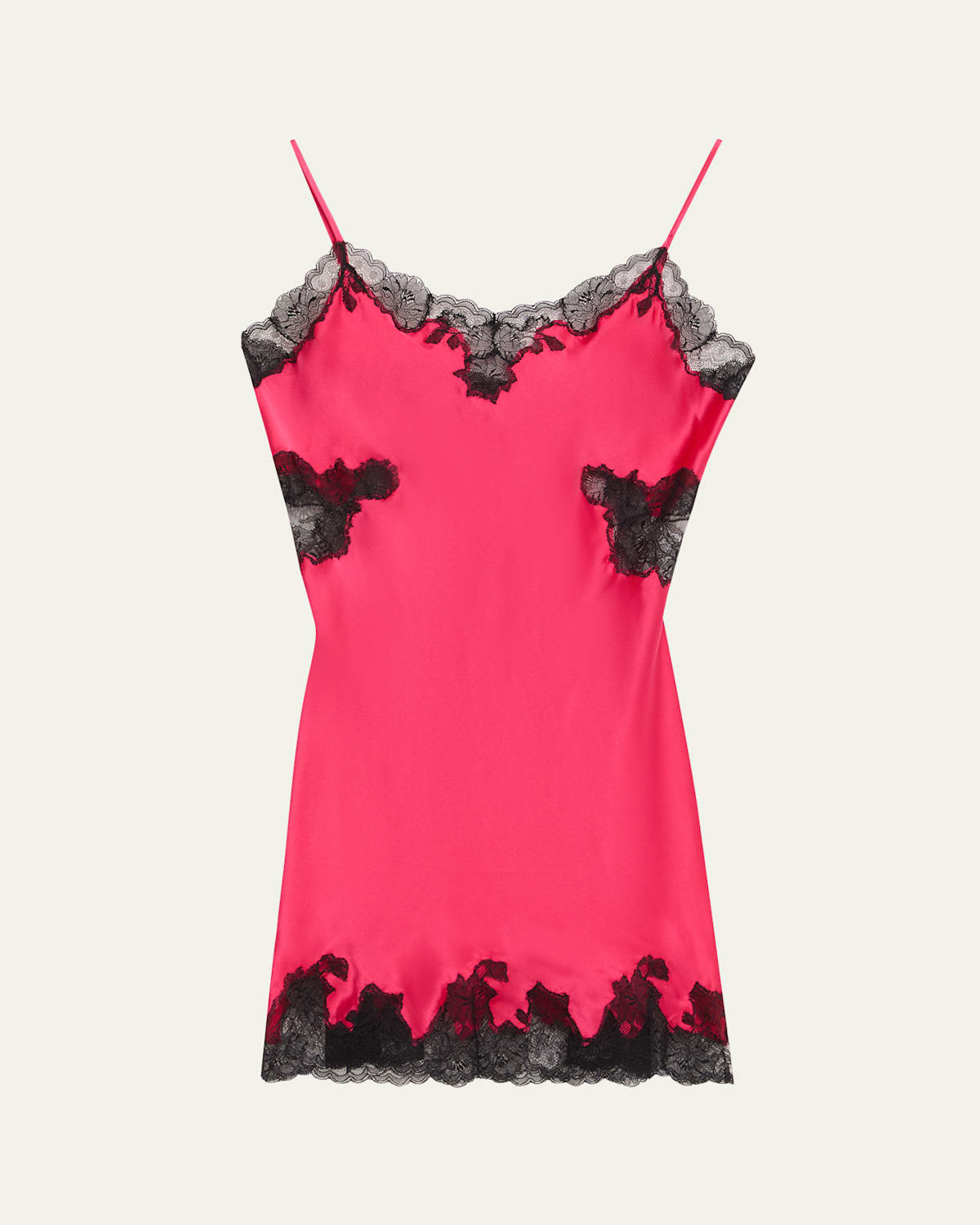 Josie Natori Lolita Lace-trim Open-back Chemise