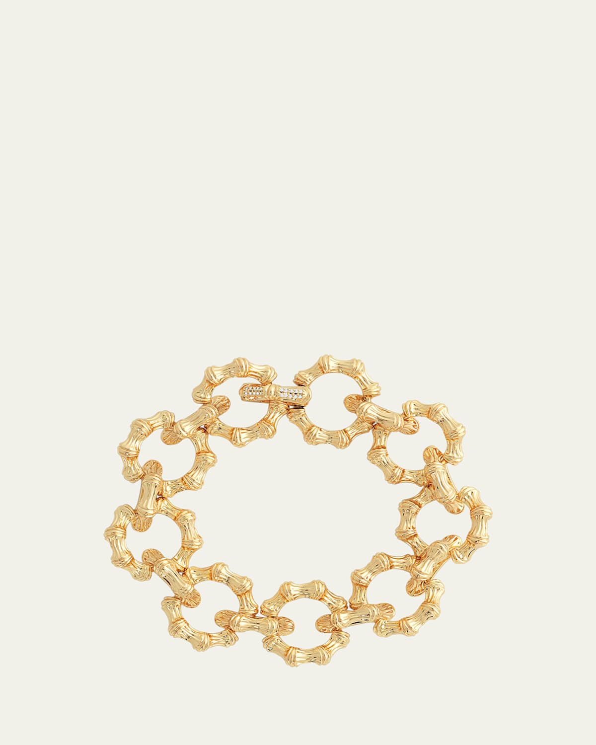 Cubic Zirconia Bamboo Chain Bracelet