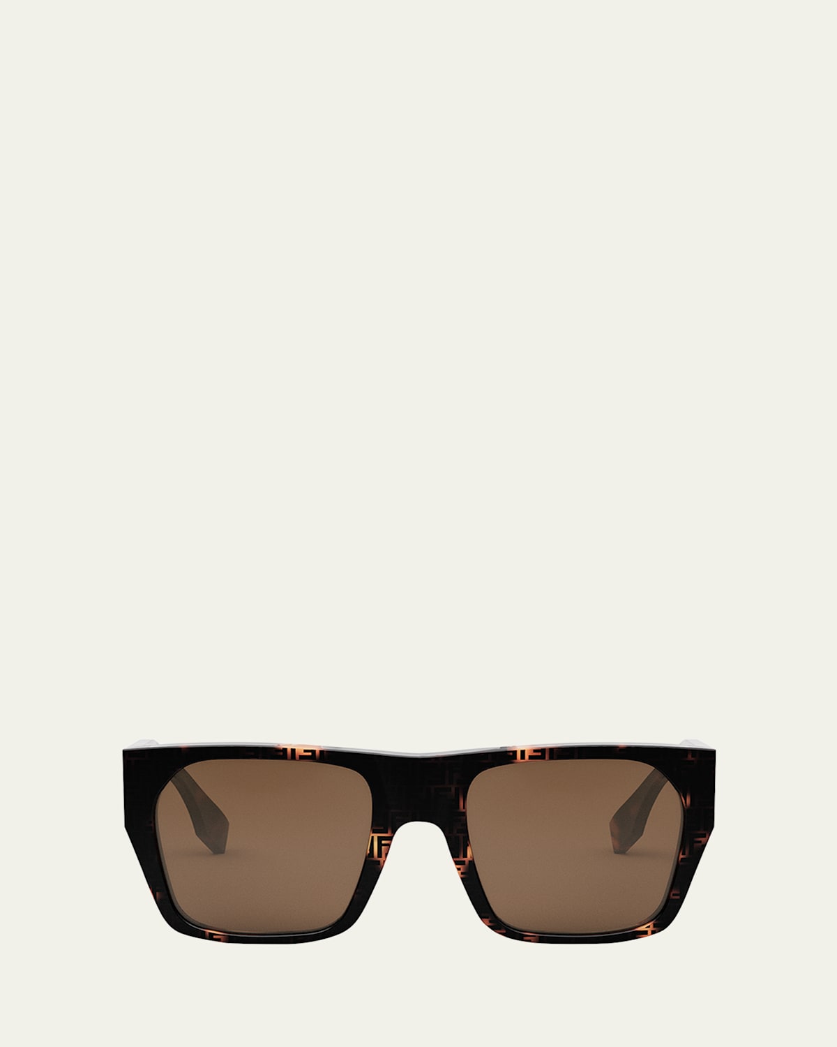 Fendi Baguette Acetate Round Sunglasses In Dark Havana Brown