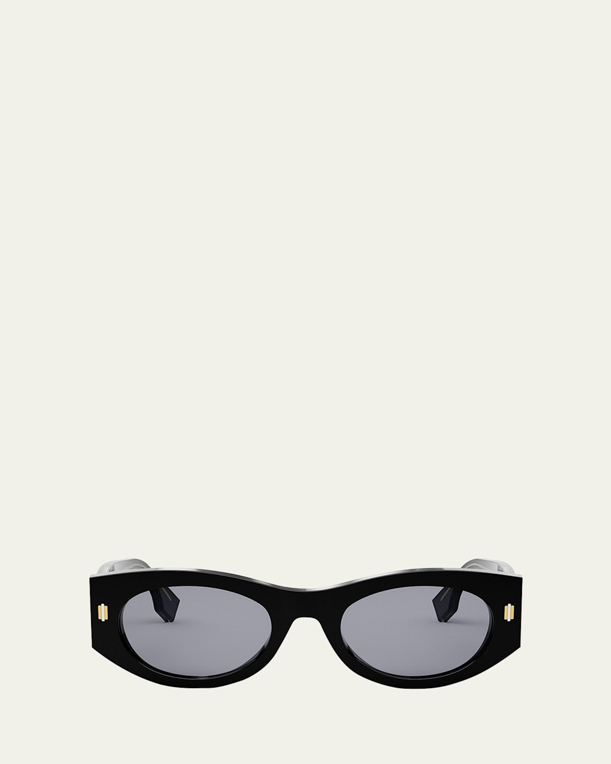 Fendi Roma Acetate Shield Sunglasses In Black