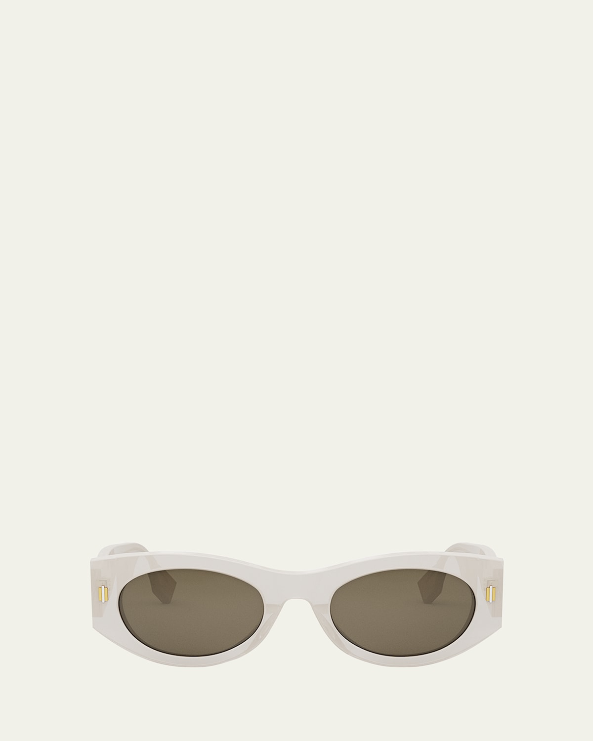 Fendi Roma Acetate Shield Sunglasses In White
