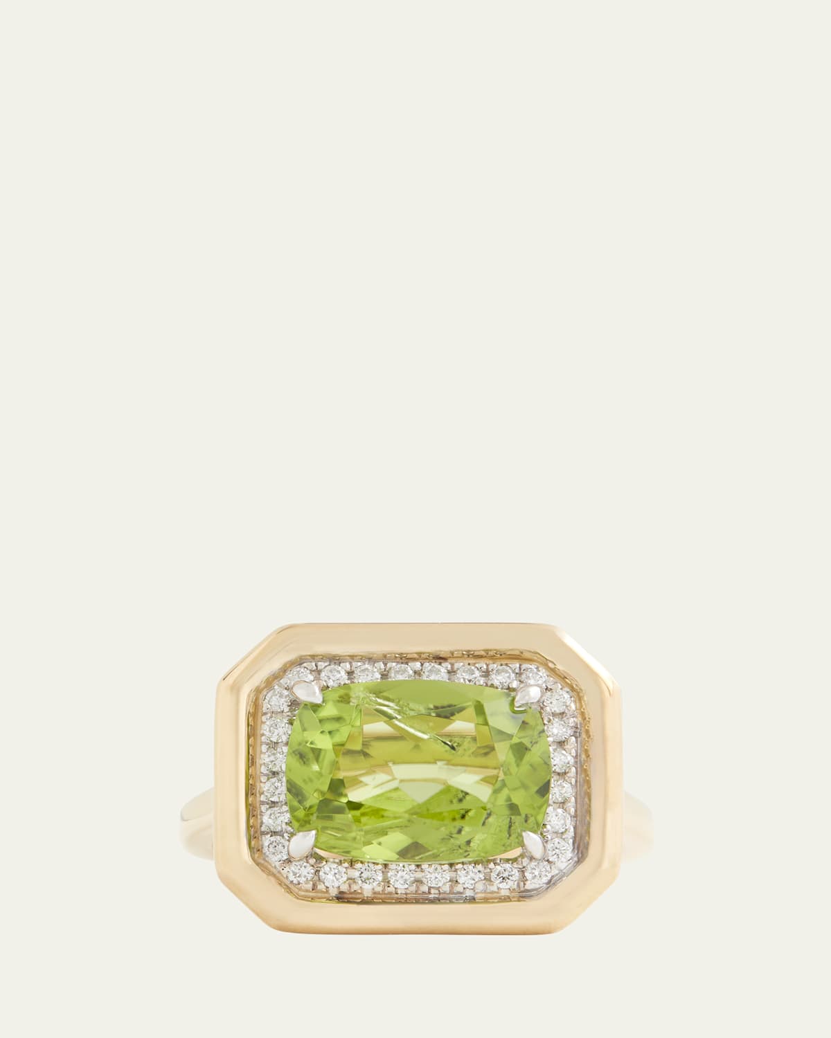 18k Peridot and Diamond Ring