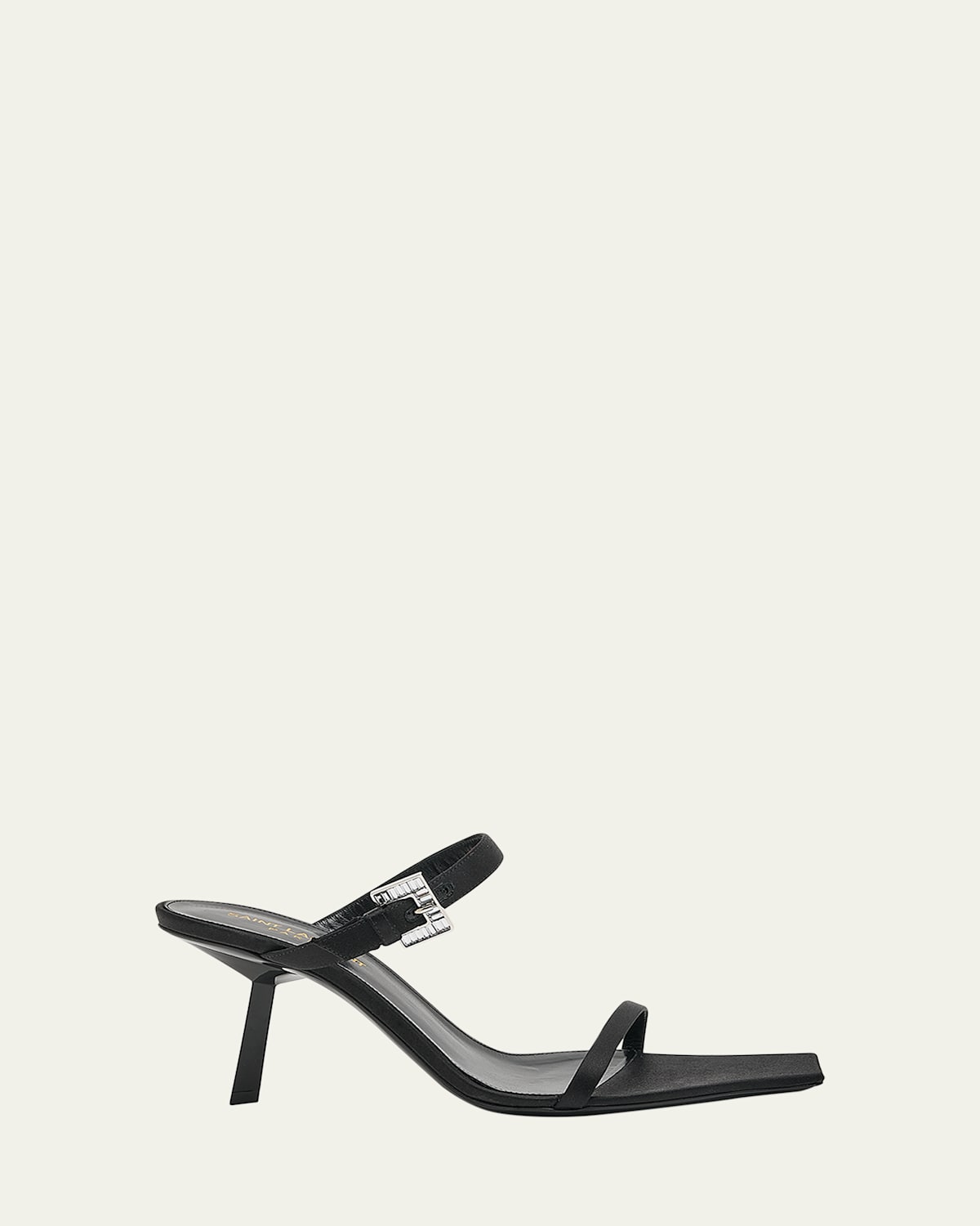 Saint Laurent Hope Crystal-embellished Satin-crepe Mules In Black