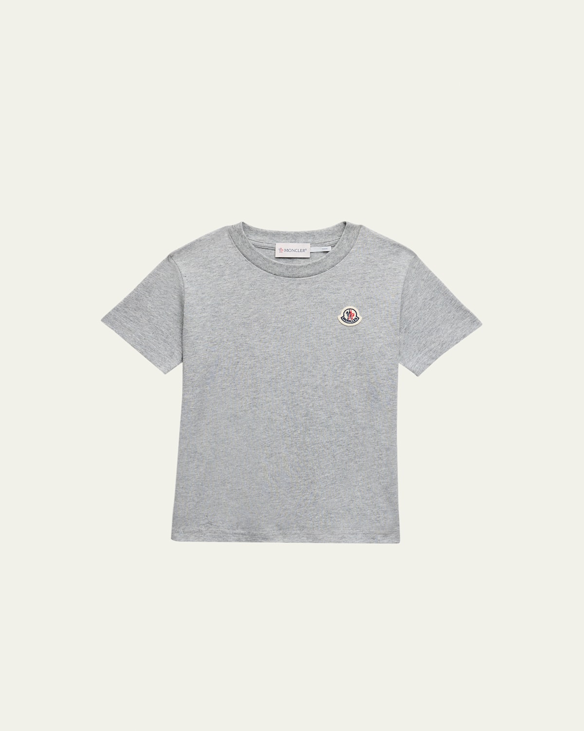 Moncler Boy's Short-sleeve Logo T-shirt In Grey