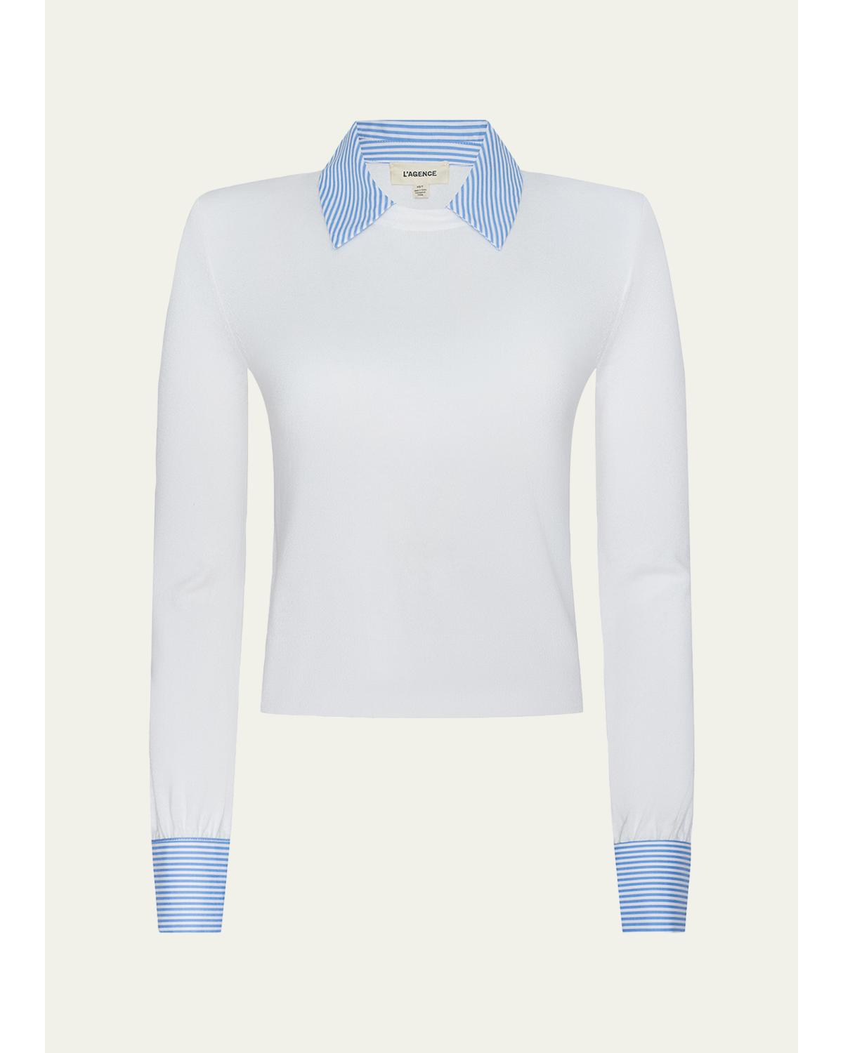 April Poplin Collar Pullover Top
