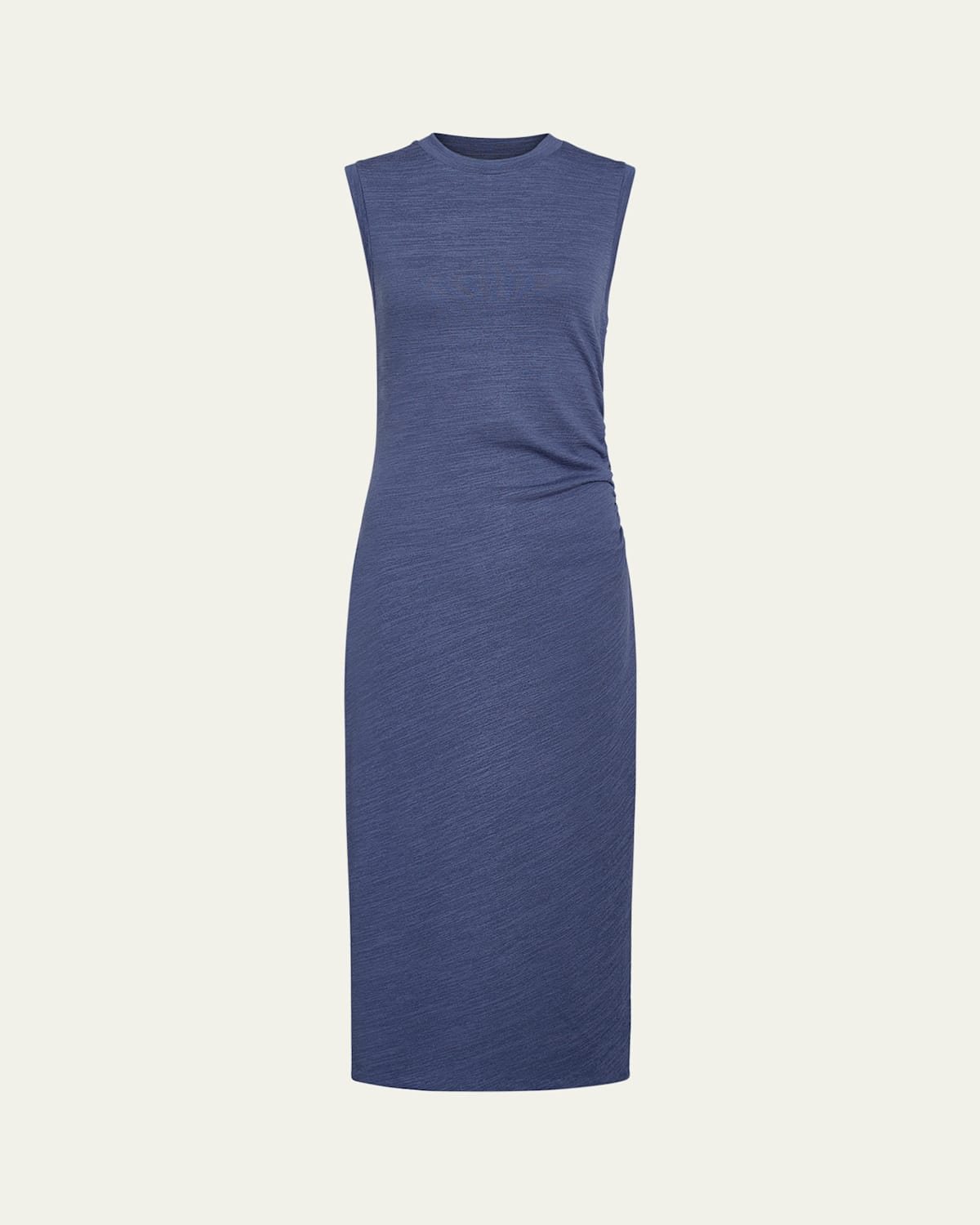 Shop Vince Sleeveless Waist-gathered Midi Dress In Dk Peri