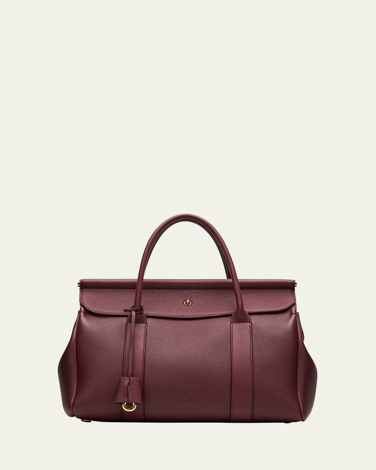 Loro Piana Loom 32 Grained Leather Top-handle Bag