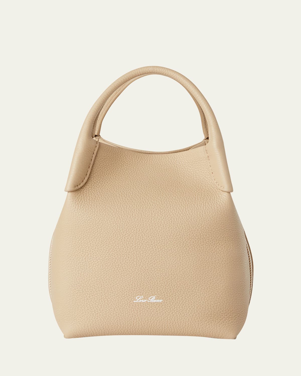 LORO PIANA BALE SMALL LEATHER TOP-HANDLE BAG 