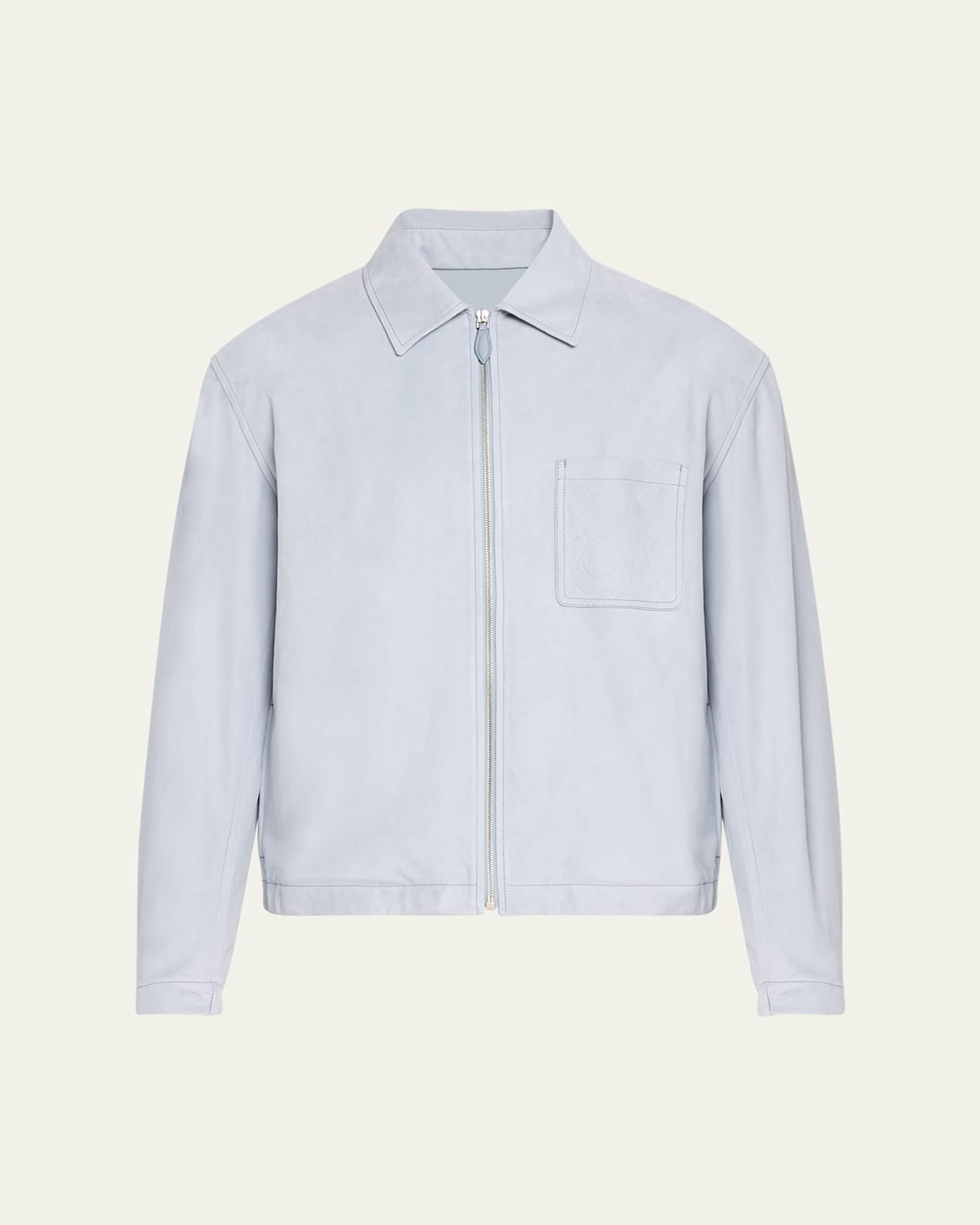 Men's Suede Overshirt with Scritto Pocket